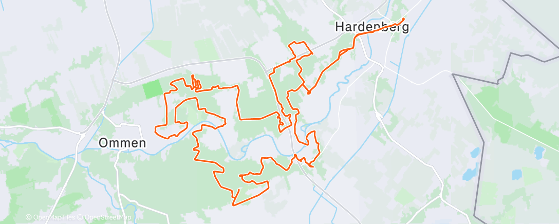 Map of the activity, TCHVW 3e Kerstdag Mtb toertocht Hardenberg