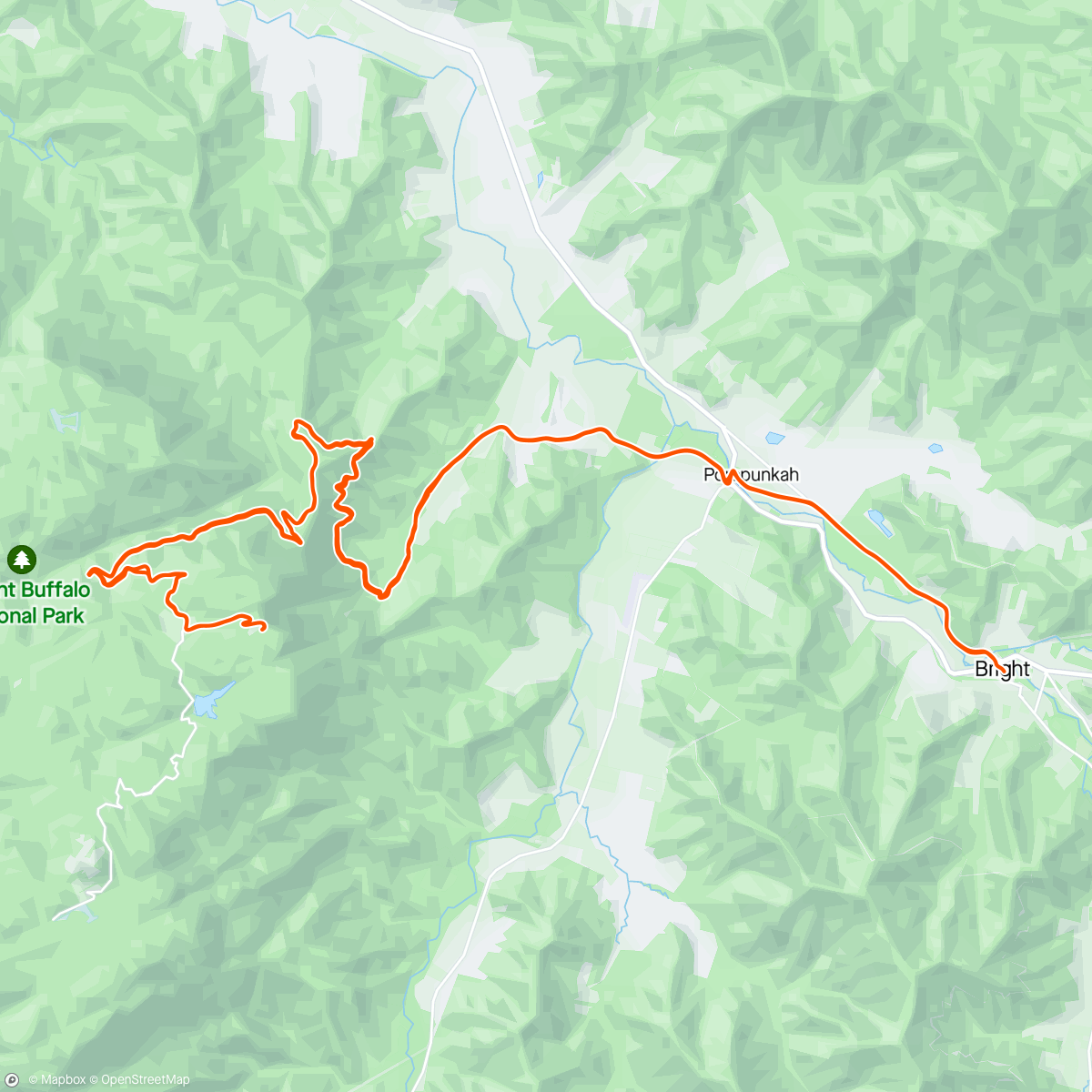 Map of the activity, RH Day 4. Mt Buffalo