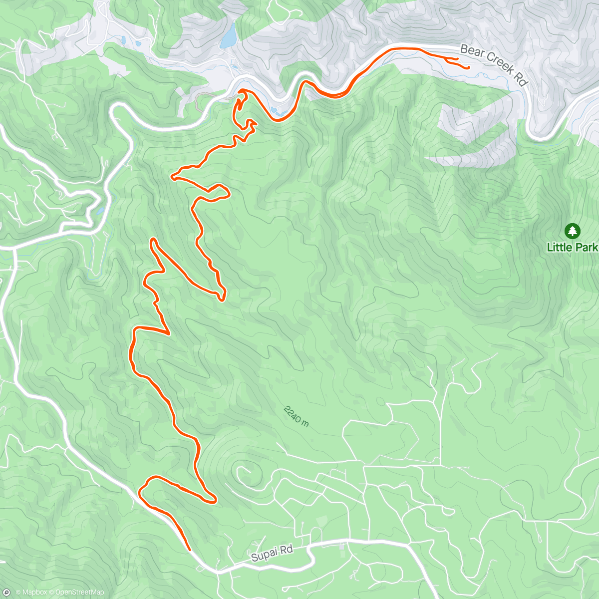 Map of the activity, Back to The Bear