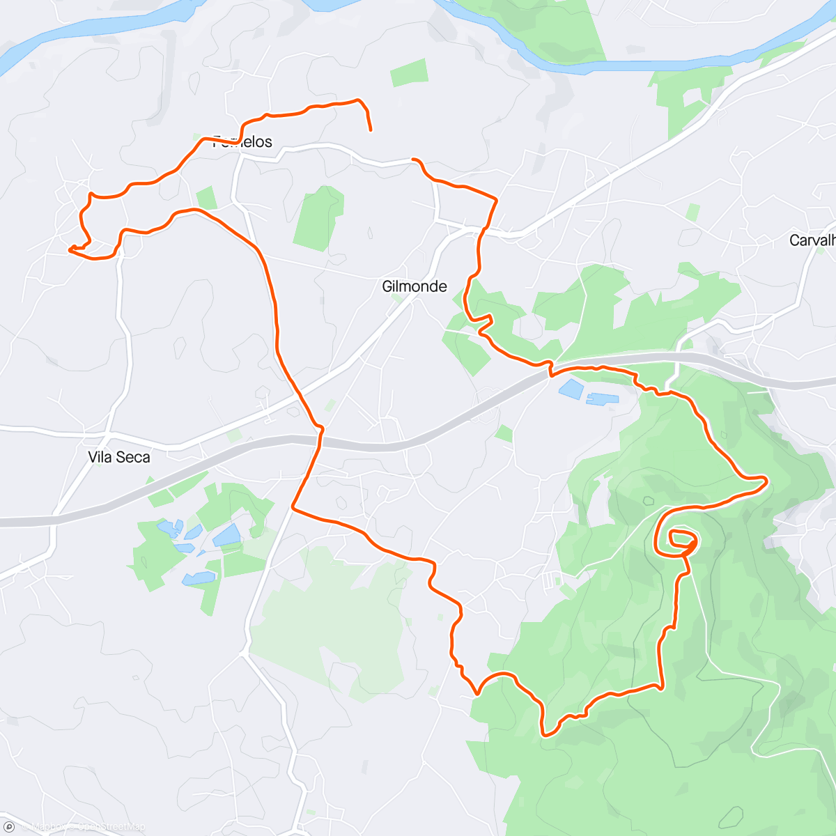 Mapa de la actividad (1 ano e tal depois peguei na bike de novo)