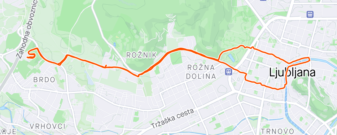 Map of the activity, Ljubljana "a place to live" run