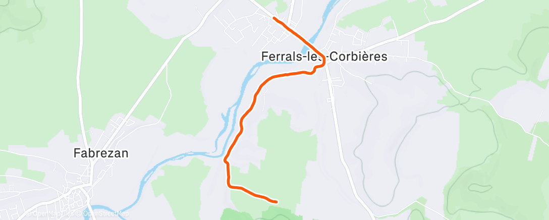 Map of the activity, Course à pied le matin