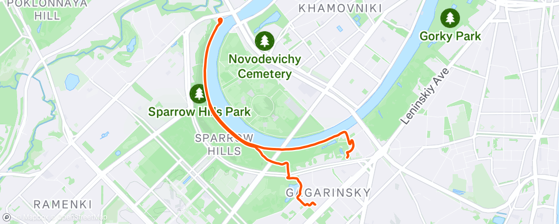 Map of the activity, Утренний забег