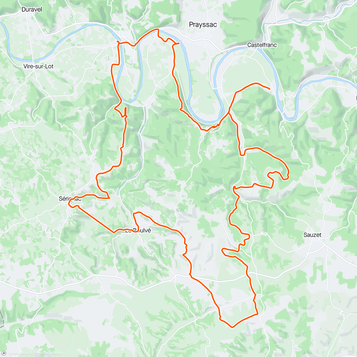 Map of the activity, Maxiverte J1 73 km