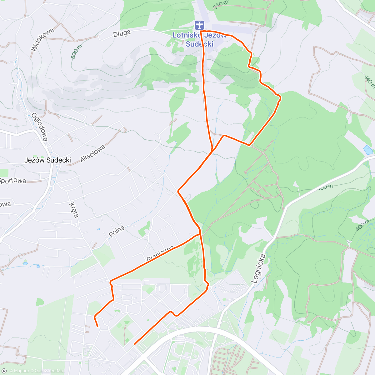 Map of the activity, Szyba run 🤘