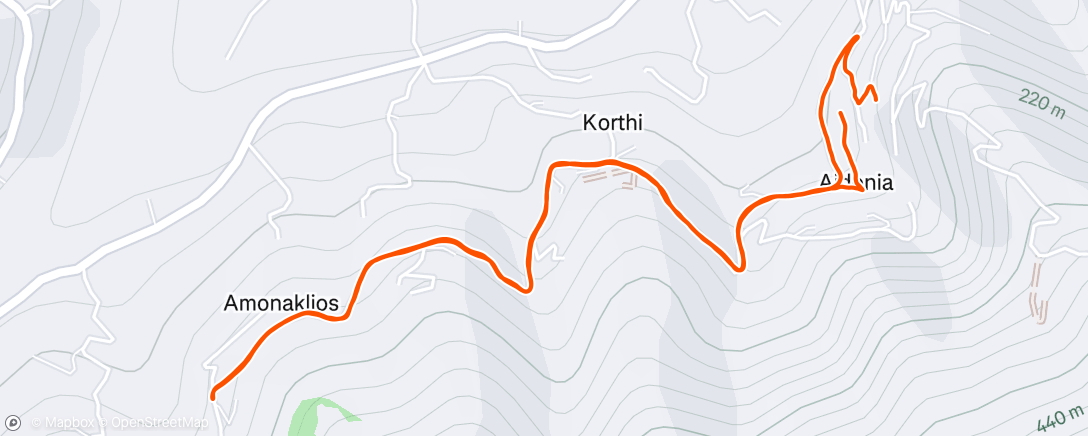 Map of the activity, Afternoon Run