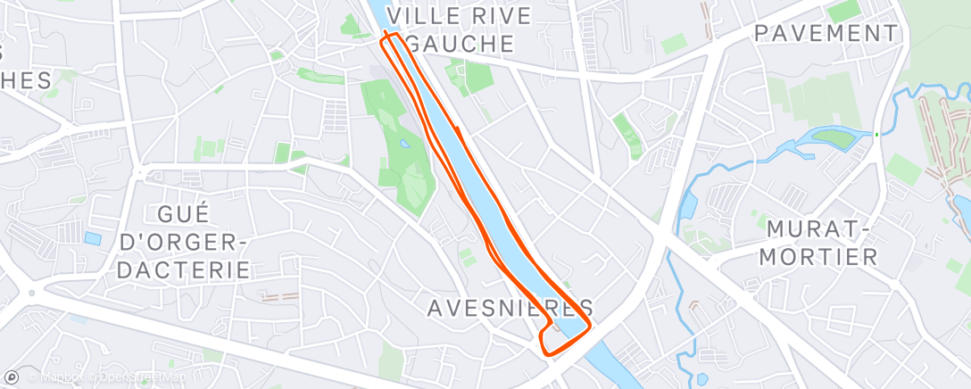 Map of the activity, Course à pied le matin