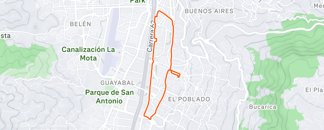 Map of the activity, Morning Run