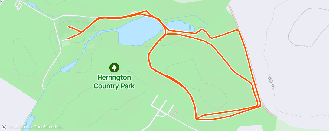 Map of the activity, Parkrun Course Inspection Bike Full Route - Cyclemeter