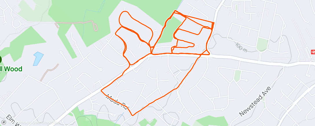 Map of the activity, 6 mile walk