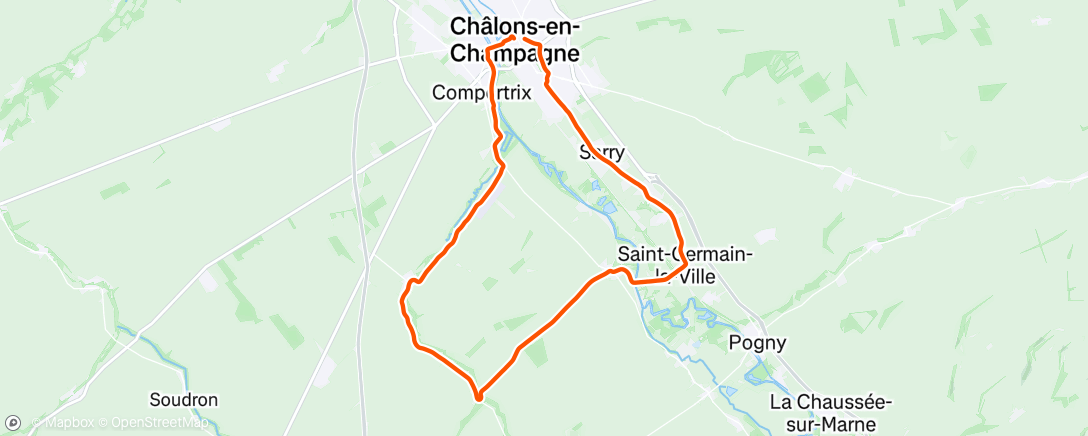 Map of the activity, Vélo dans l'après-midi