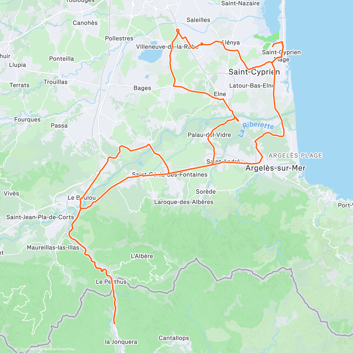 Карта физической активности (Le Perthus supplément vent 🌬 FESTIVE 500 6/7 ⛰️)