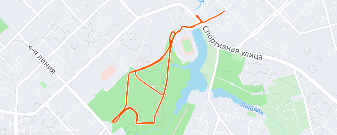 Map of the activity, Evening Run