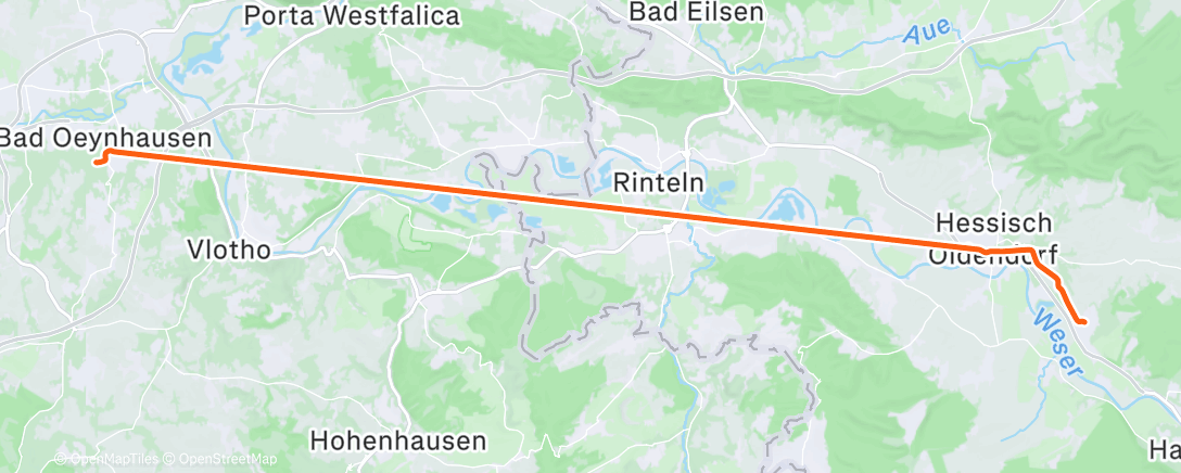 Map of the activity, Fahrt am Morgen