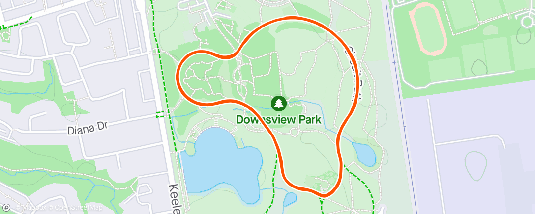 Mapa da atividade, Downsview Parkrun Toronto.