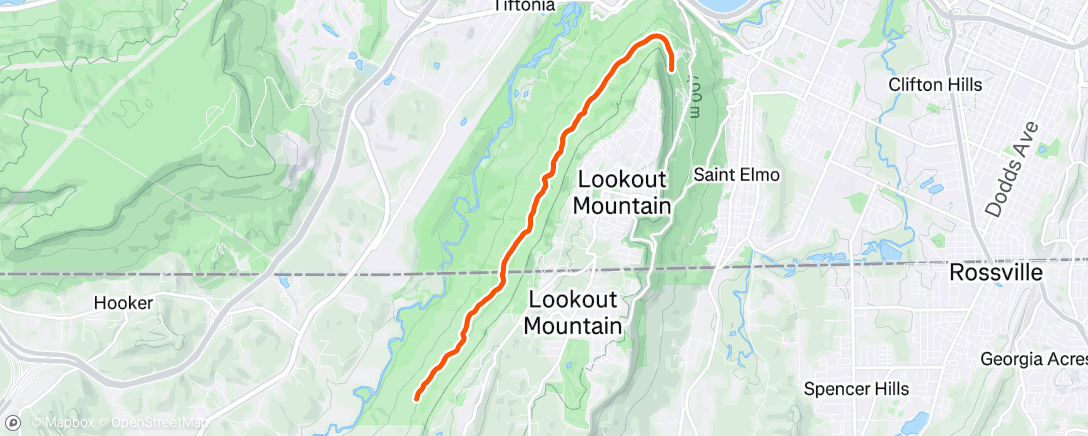 Map of the activity, Lunch Mountain Bike Ride