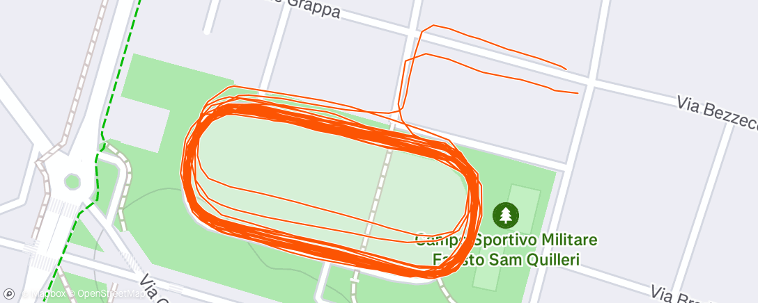 Map of the activity, Afternoon Run