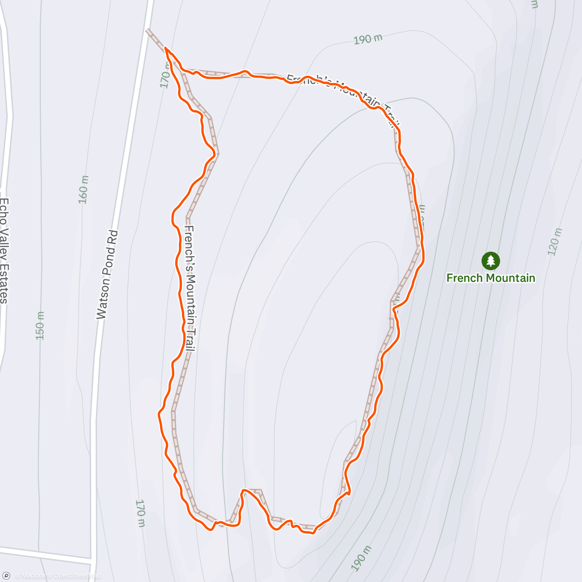 Map of the activity, French Mountain