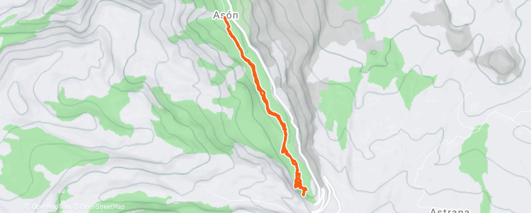 Map of the activity, Carrera de montaña a la hora del almuerzo