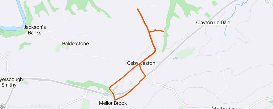 Map of the activity, Frozen chips and beer run on Dolan road bike