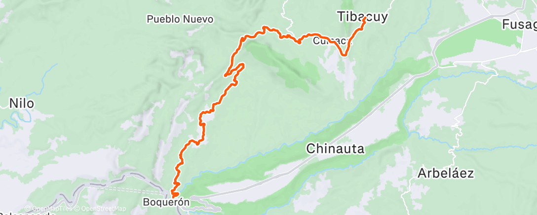 Map of the activity, Nueva Ruta ✅ San silvestre de Tibacuy! 📈