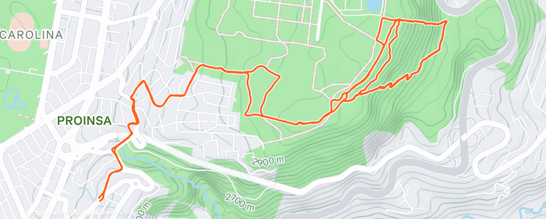 Map of the activity, Carrera de montaña matutina