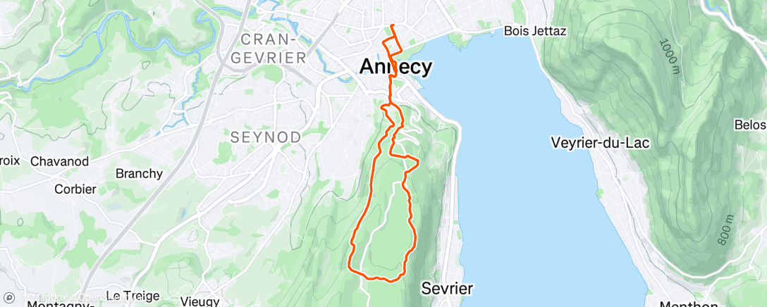 Map of the activity, Lunch Trail Run