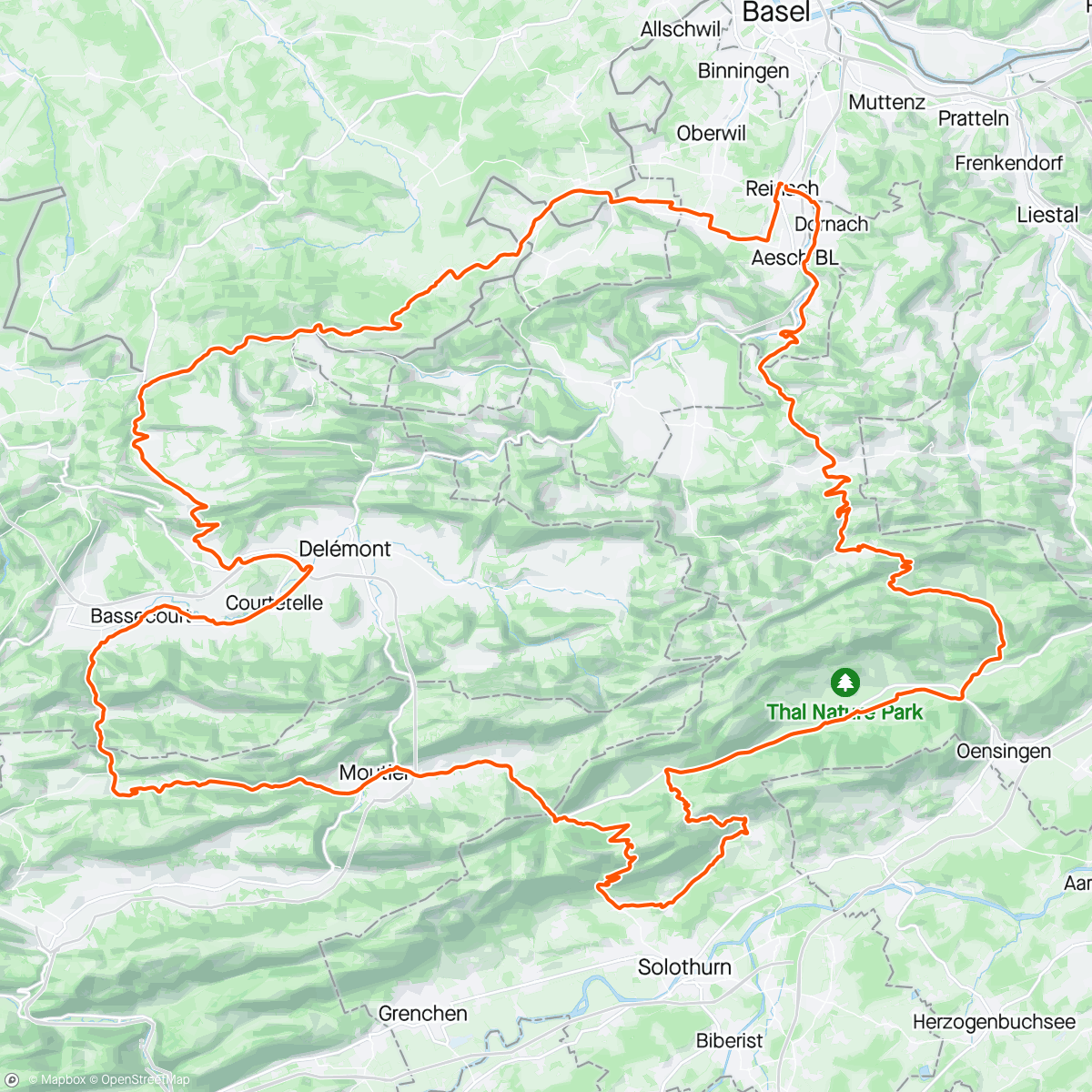 アクティビティ「Weissenstein - Balmberg and a view more Jura-climbs」の地図