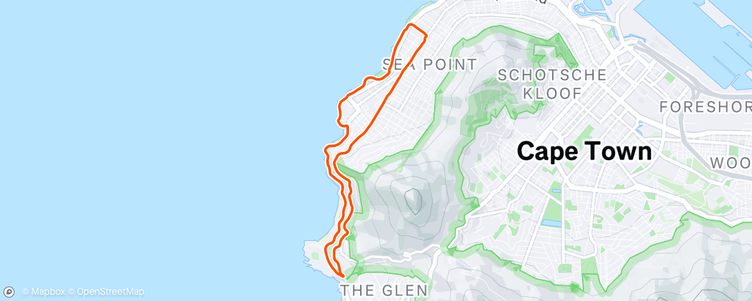 Map of the activity, Evening Run