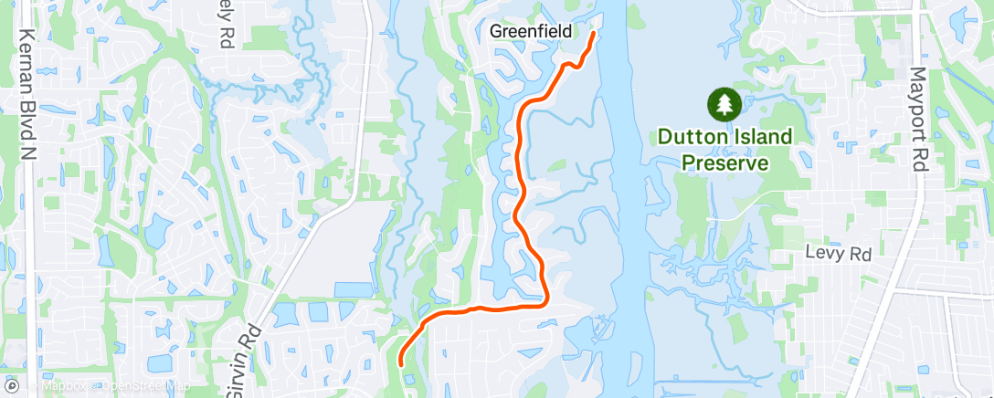 Map of the activity, Evening Run