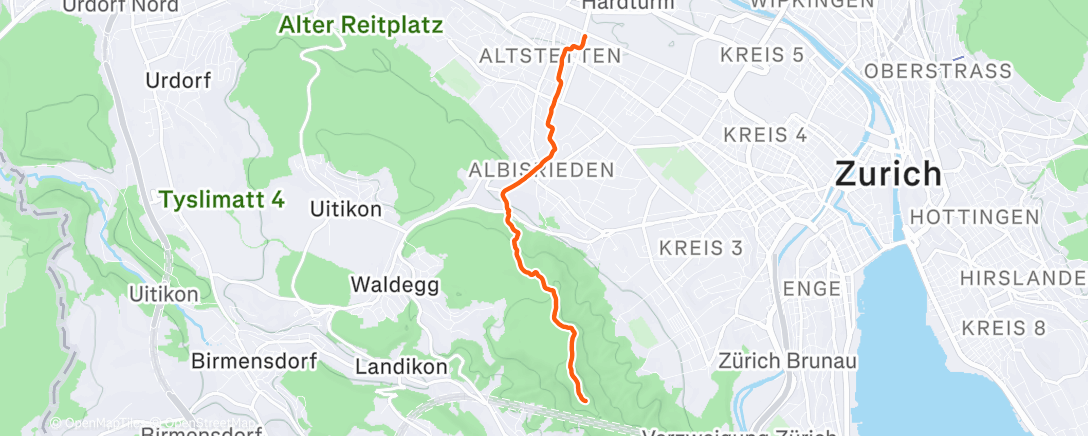 Map of the activity, Traillauf zur Mittagszeit