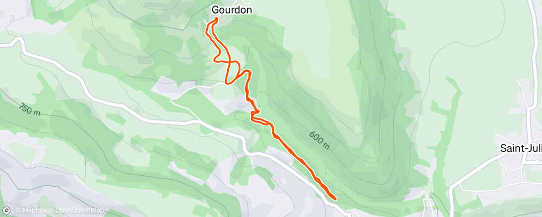 Mapa da atividade, Trail dans l'après-midi