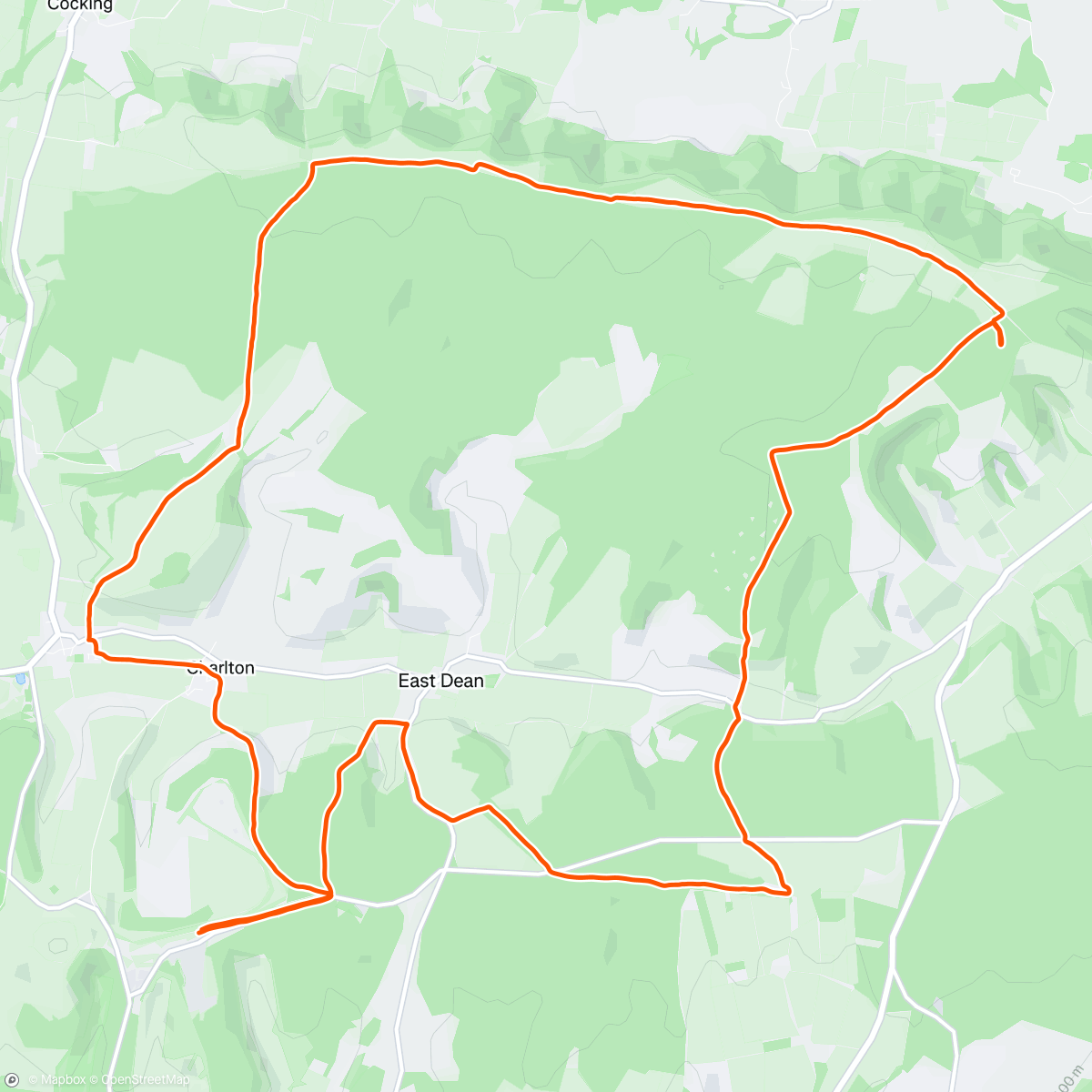 Map of the activity, Maverick South Downs (medium route)