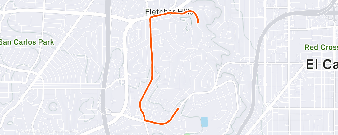 Map of the activity, Afternoon Run