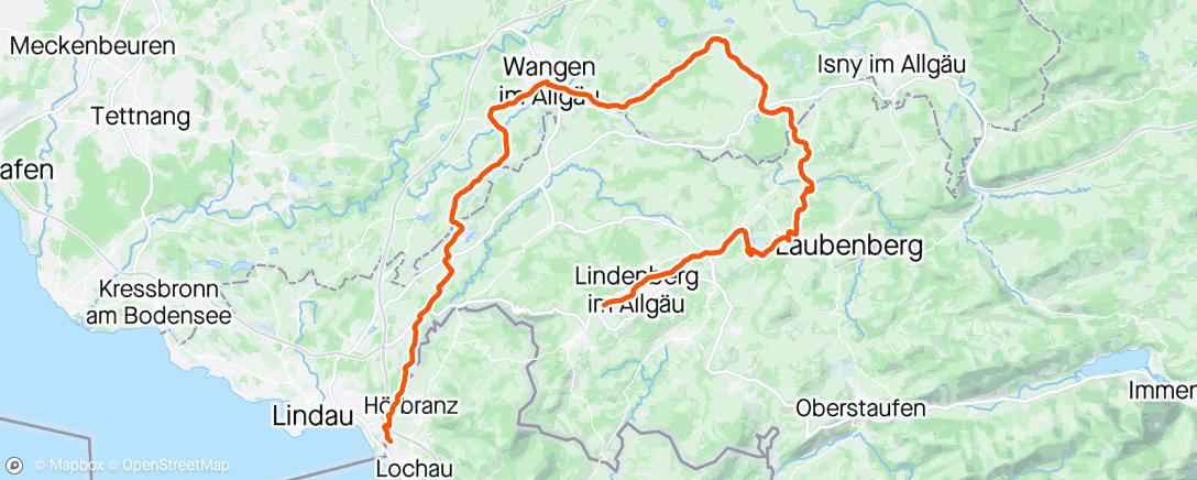 Map of the activity, Lunch Ride