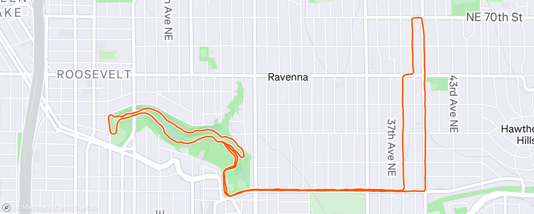 Map of the activity, Afternoon Run