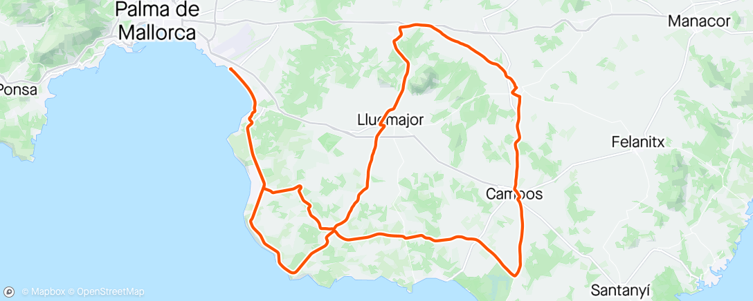 Map of the activity, Campos-Porreres-Algaida-Llucmajor
