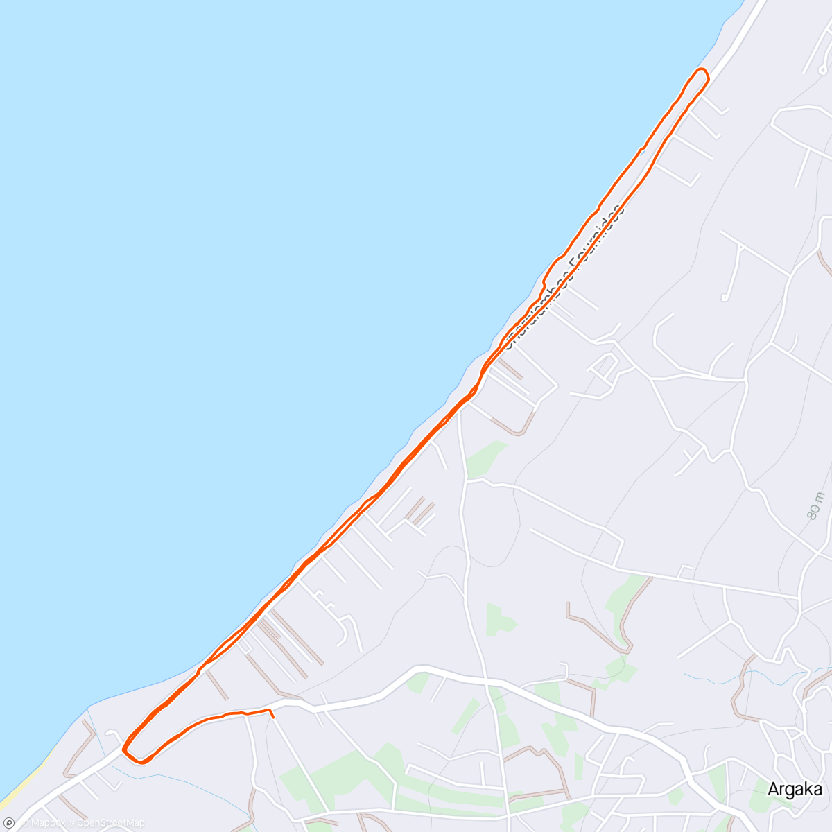 Map of the activity, Bit of beach training for Sanday