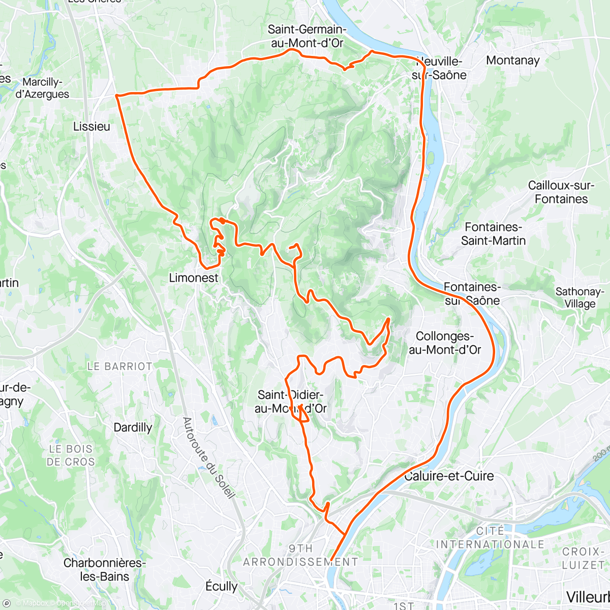 Mapa de la actividad, Vélo du midi avec Momo