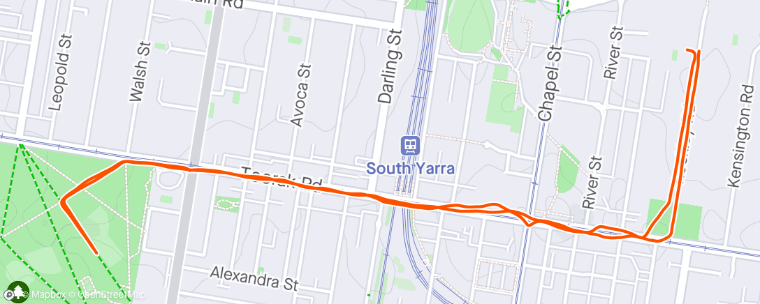 Map of the activity, Run 5 towards Run Melbourne 5️⃣
