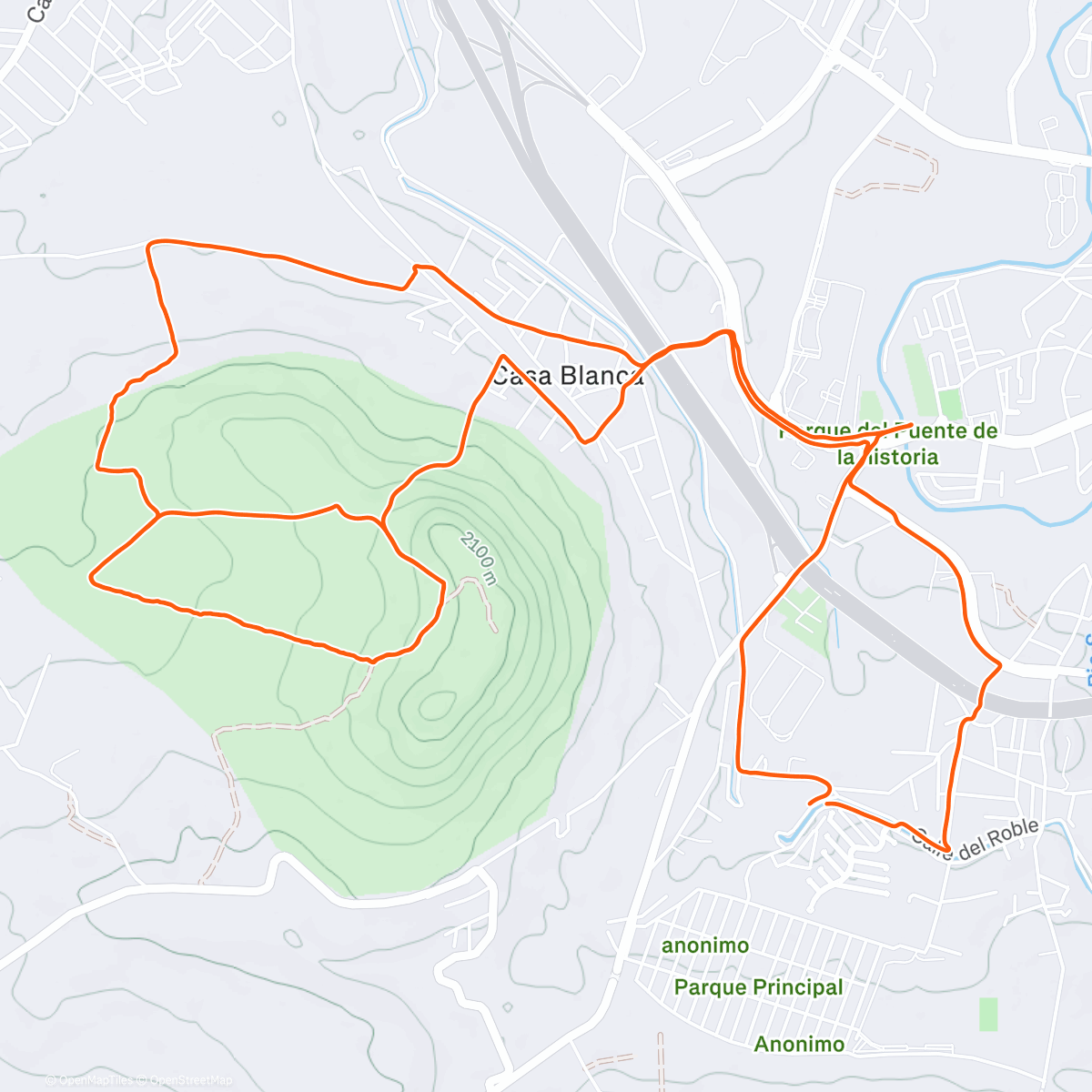 Map of the activity, Vuelta en bicicleta de montaña matutina