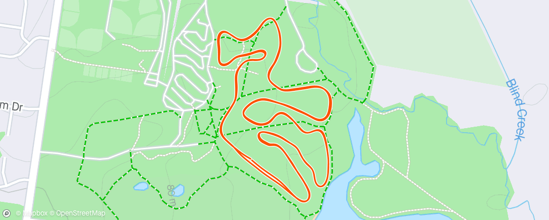 Map of the activity, XCR24 round 1 - Jells Park XC relay