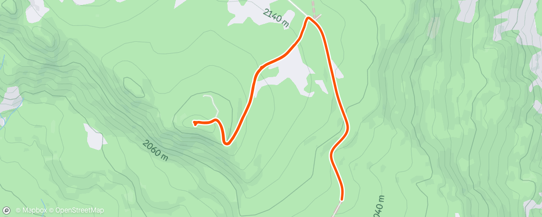 Map of the activity, Evening Hike to the Top of Black Mountain