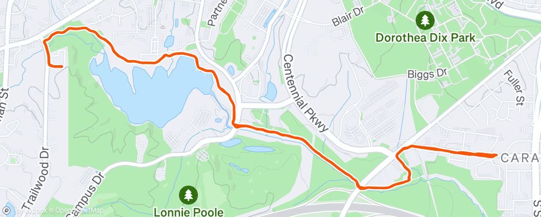 Map of the activity, Afternoon Run