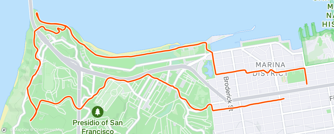 Map of the activity, Afternoon Run