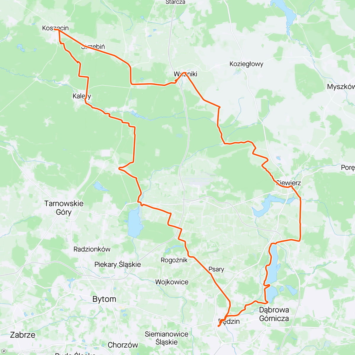 Map of the activity, Premium szutry koszęcińskie i brudzowickie