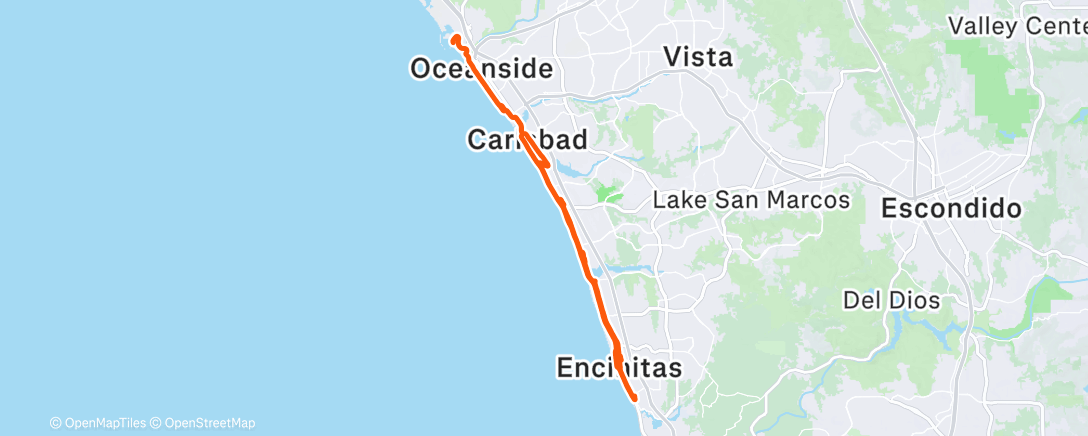 Map of the activity, Seaside to Sambazon