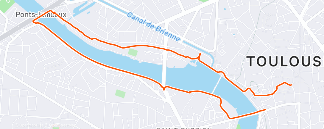 Карта физической активности (Course à pied en soirée)