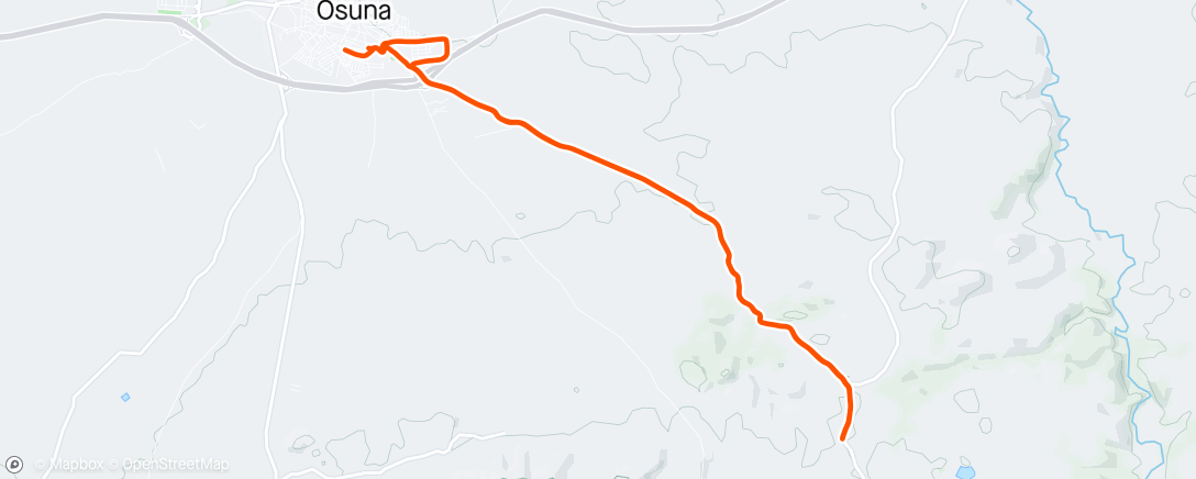 Map of the activity, Bicicleta de carretera  al anochecer