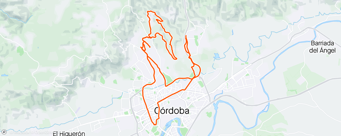 Map of the activity, recorrido de ida y vuelta Córdoba
